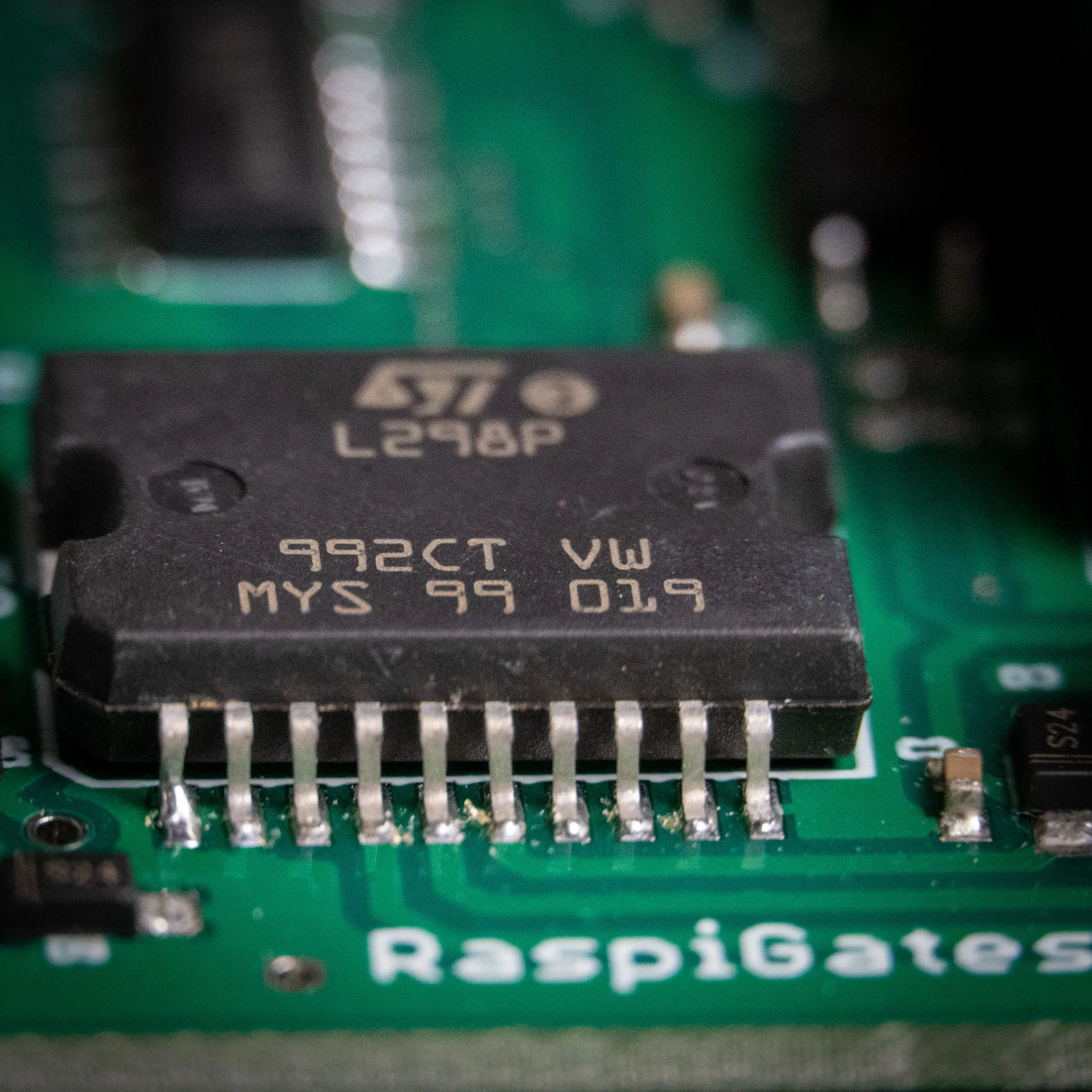 A microchip on a custom designed board